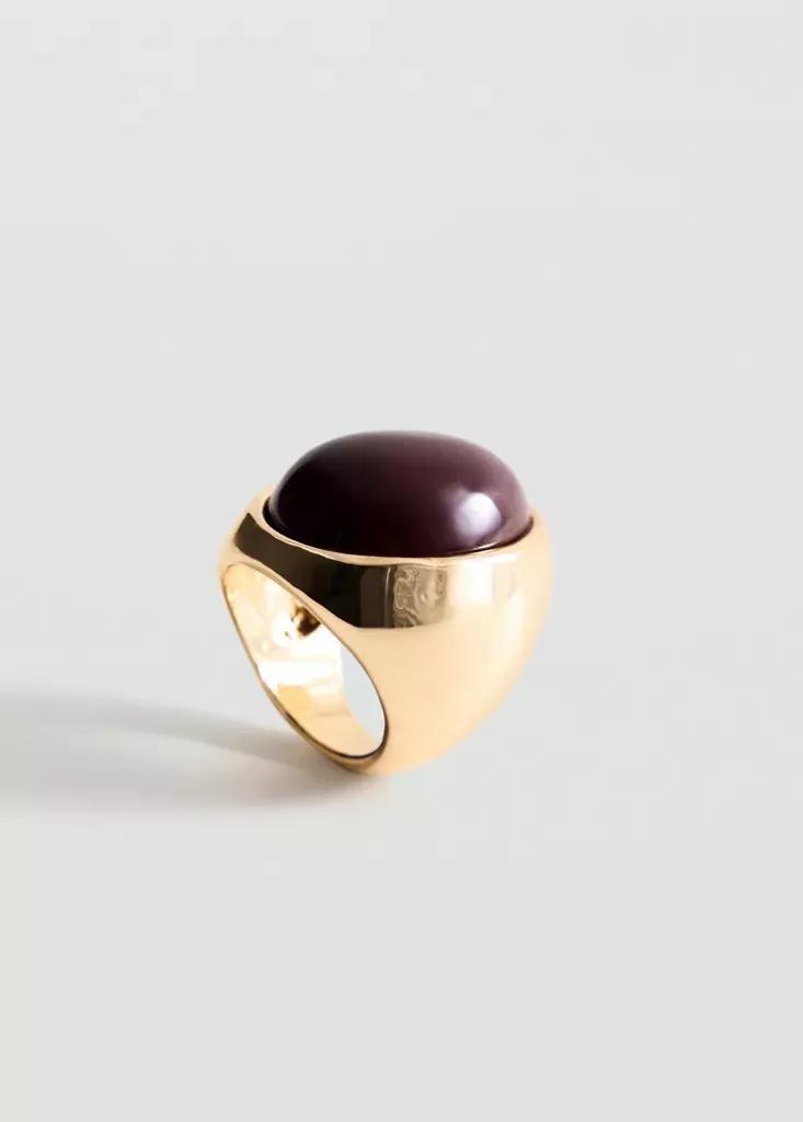 Gold Stone Ring, Gold, large image number 1