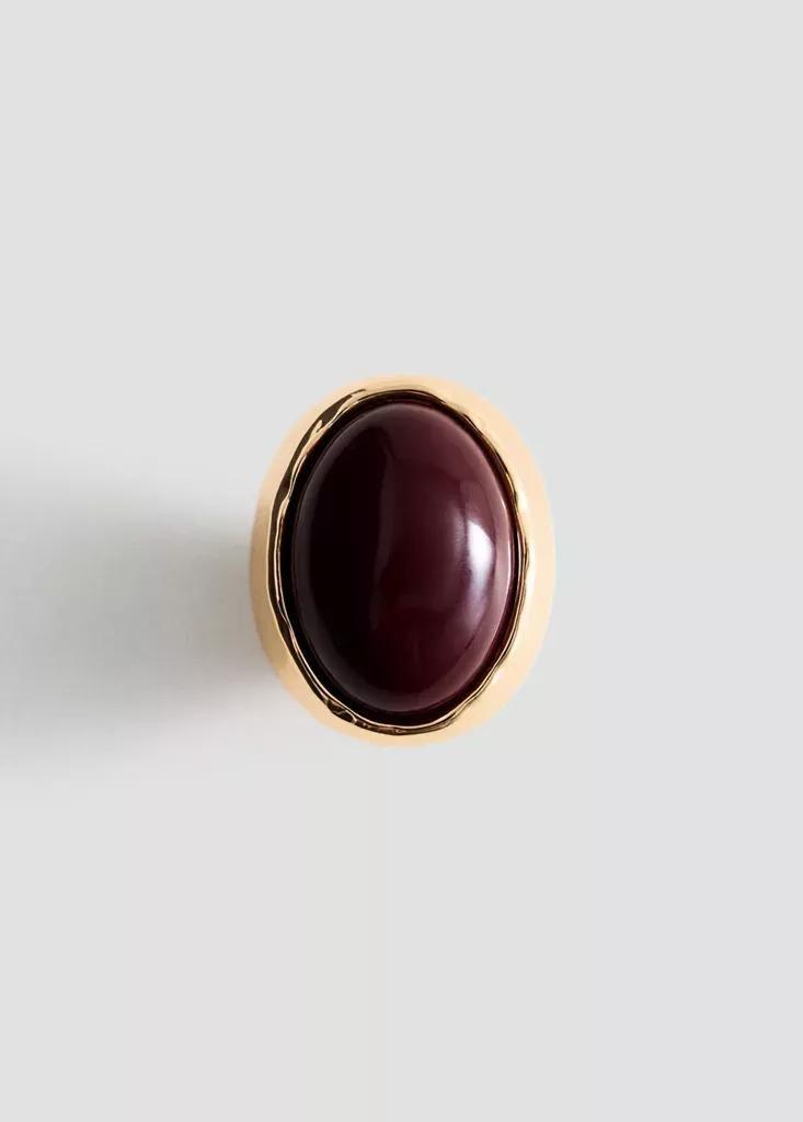 Gold Stone Ring, Gold, medium