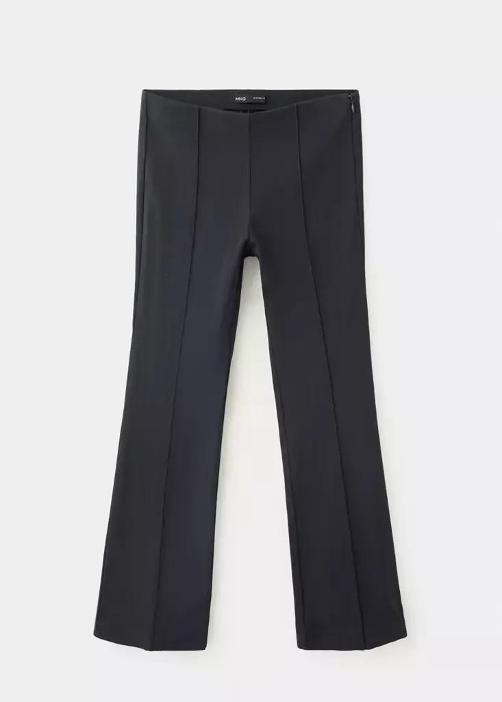 Grey High-Waist Crop Trousers, Charcoal, large image number 4