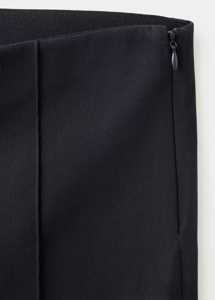 Grey High-Waist Crop Trousers, Charcoal, large image number 5