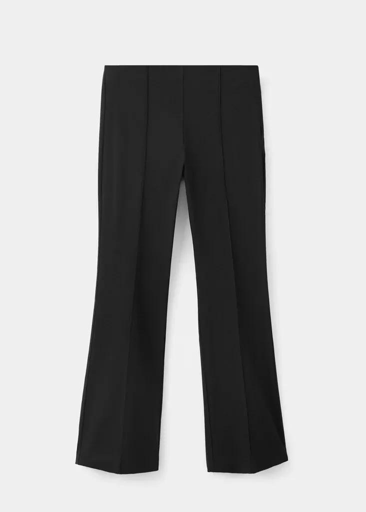 Black High-Waist Crop Trousers, Black, large image number 3