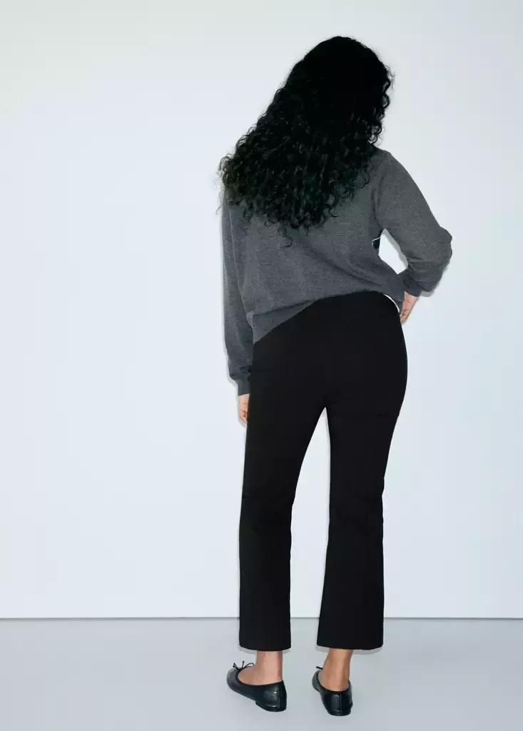 Black High-Waist Crop Trousers, Black, large image number 8