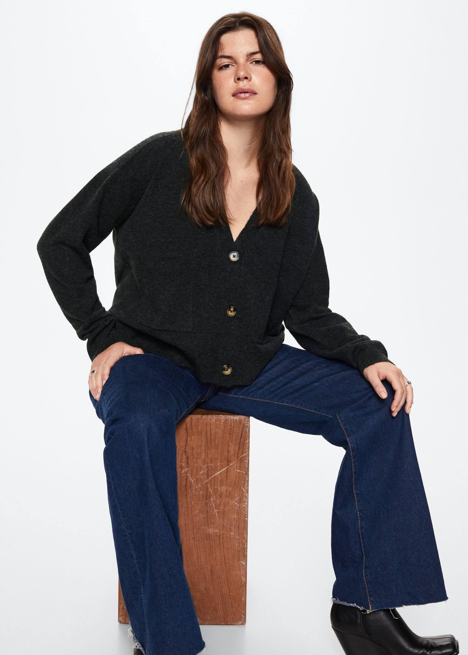Charcoal Pocket Knit Cardigan, , large image number 4