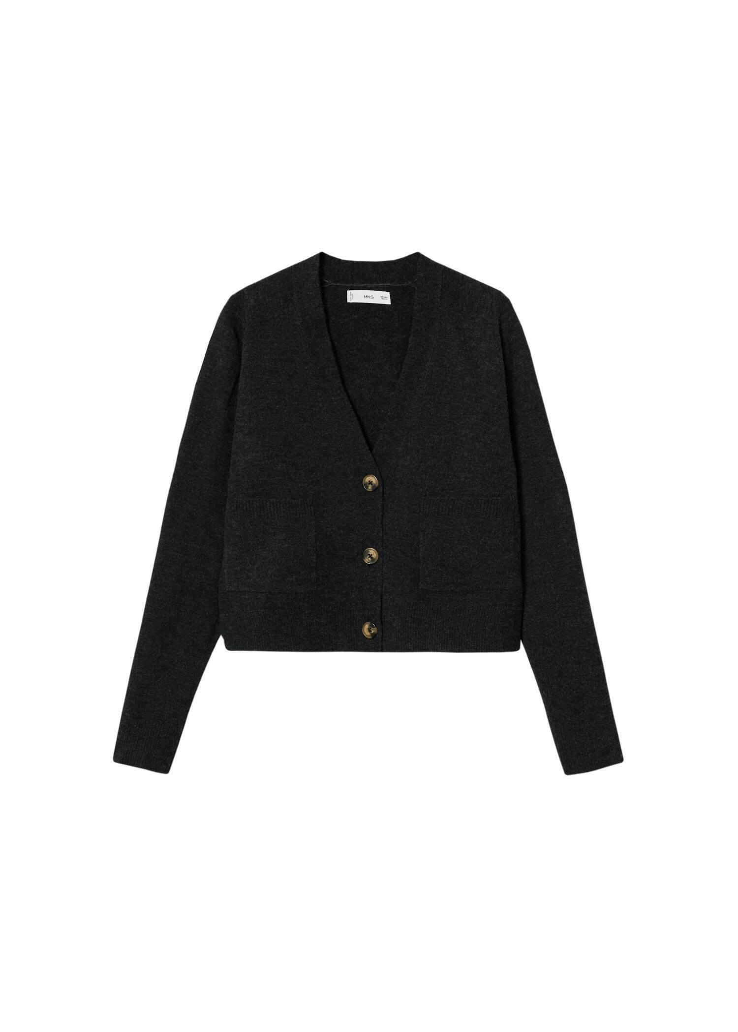 Charcoal Pocket Knit Cardigan, , large image number 8