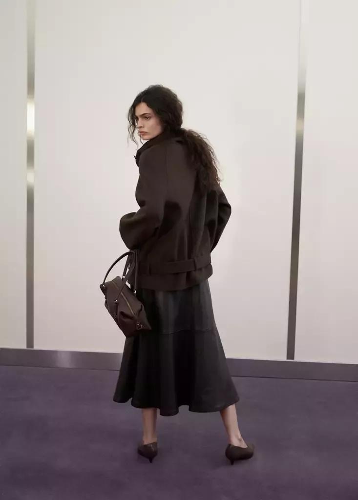 Brown Double-Breasted Wool Jacket, Dark Brown, medium