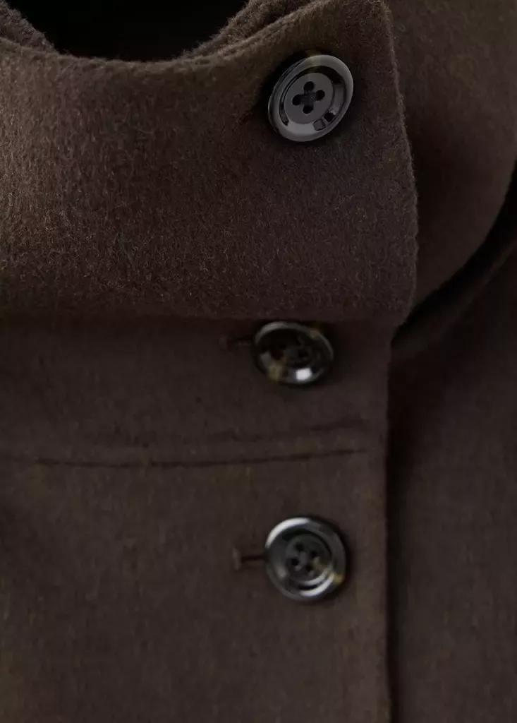 Brown Double-Breasted Wool Jacket, Dark Brown, large image number 4