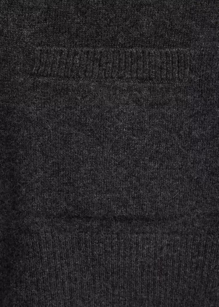 Grey Wool V-Neck Cardigan, Charcoal, large image number 5