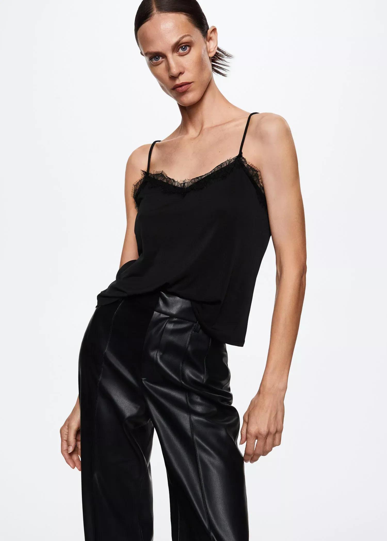 Black Lace Top, , large image number 0