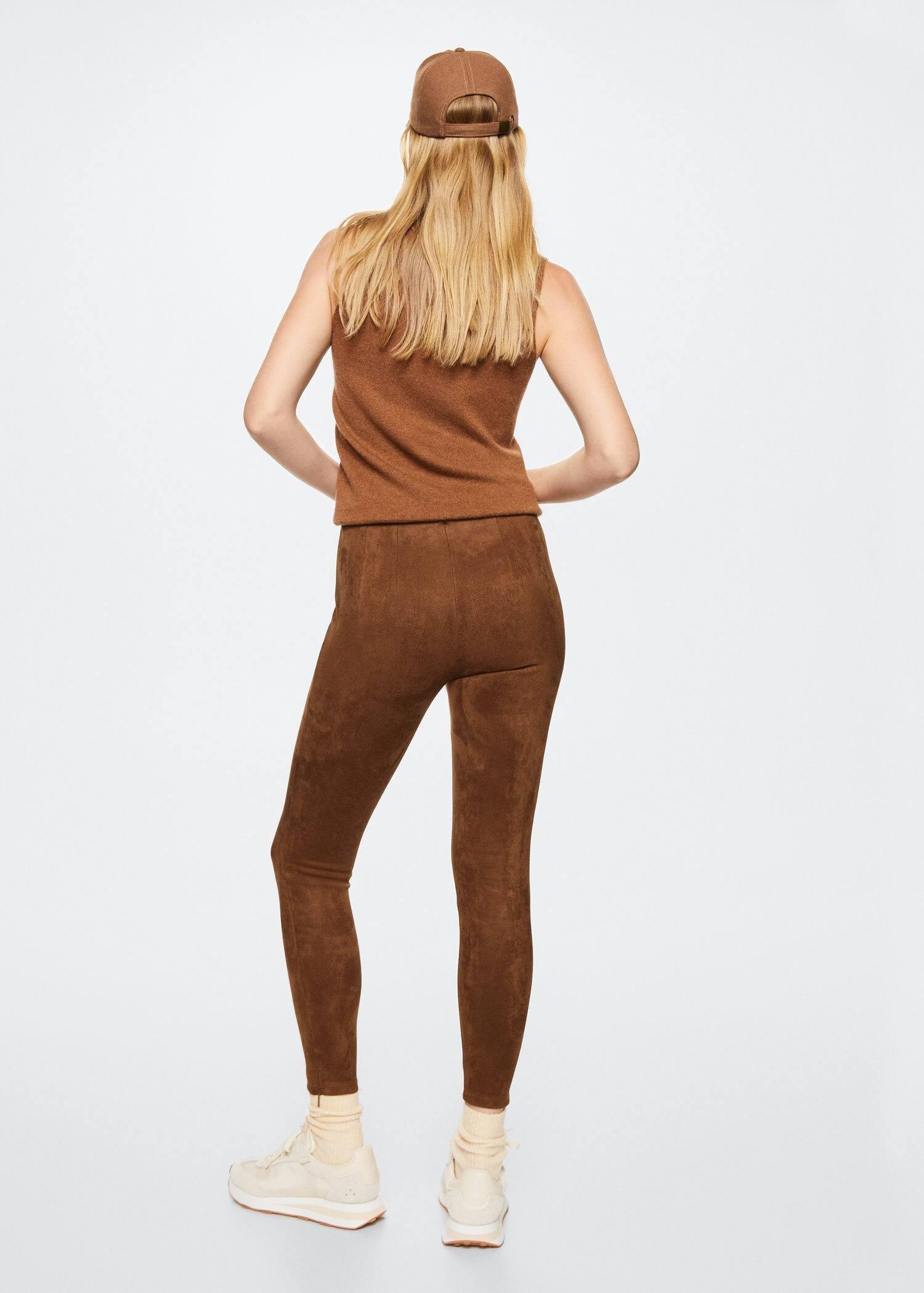Brown Suede Leggings, , large image number 5