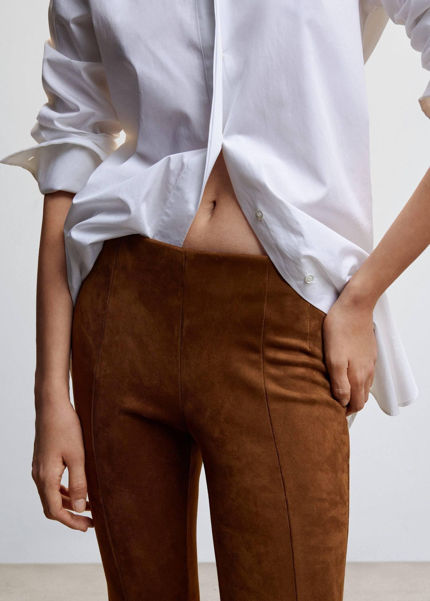 Brown Suede Leggings, , large image number 6
