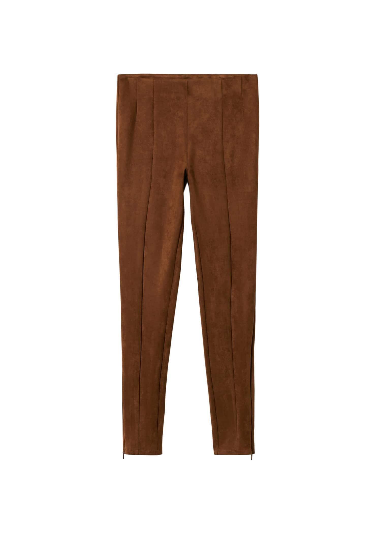Brown Suede Leggings, , large image number 7