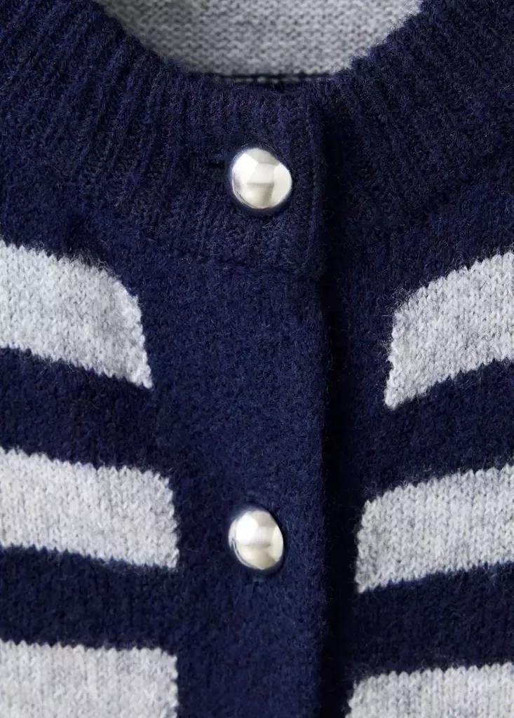 Navy Knitted Cardigan With Metallic Buttons, Navy, large image number 5