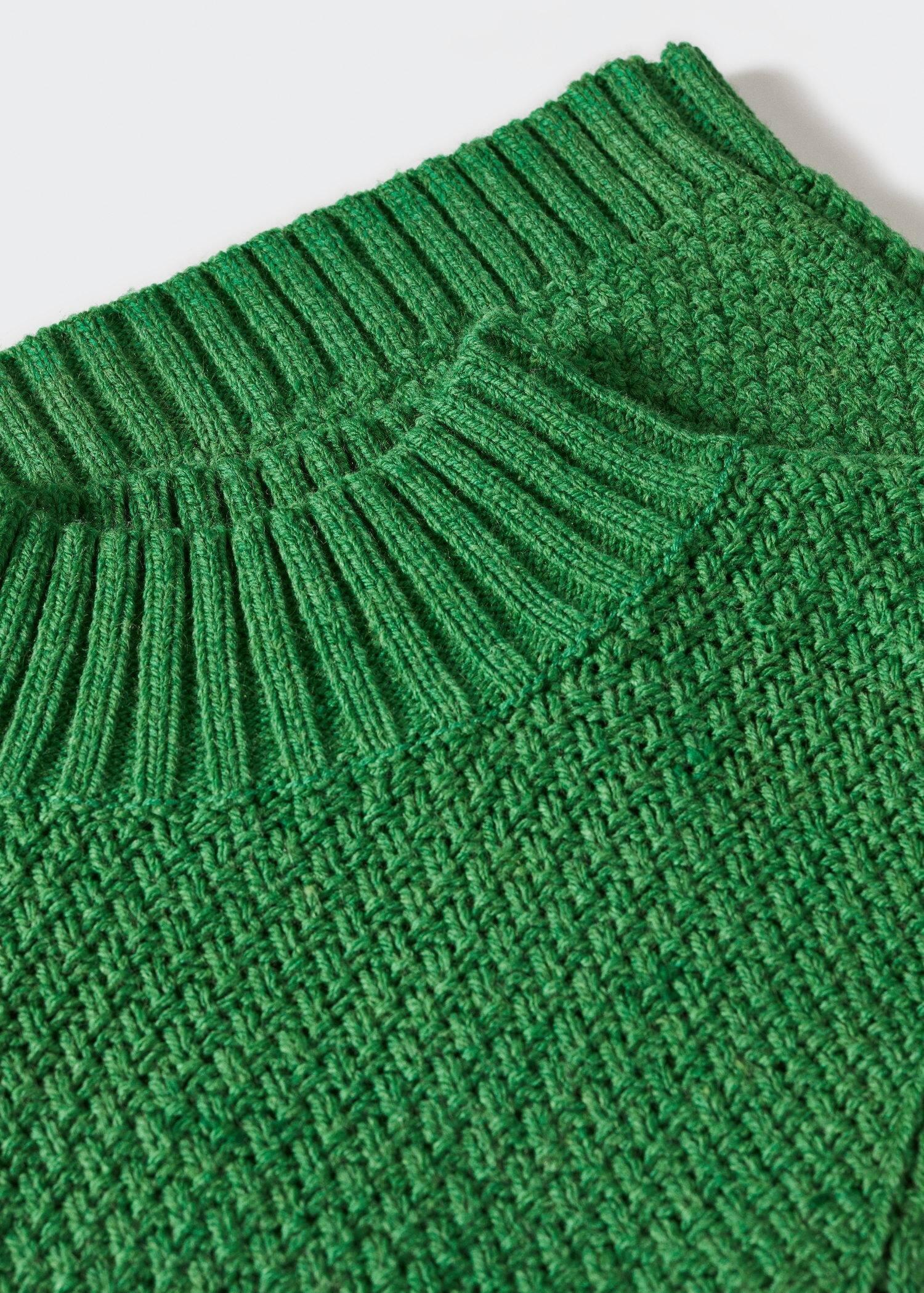 Green Braided Sweater With Perkins Neck, , large image number 5