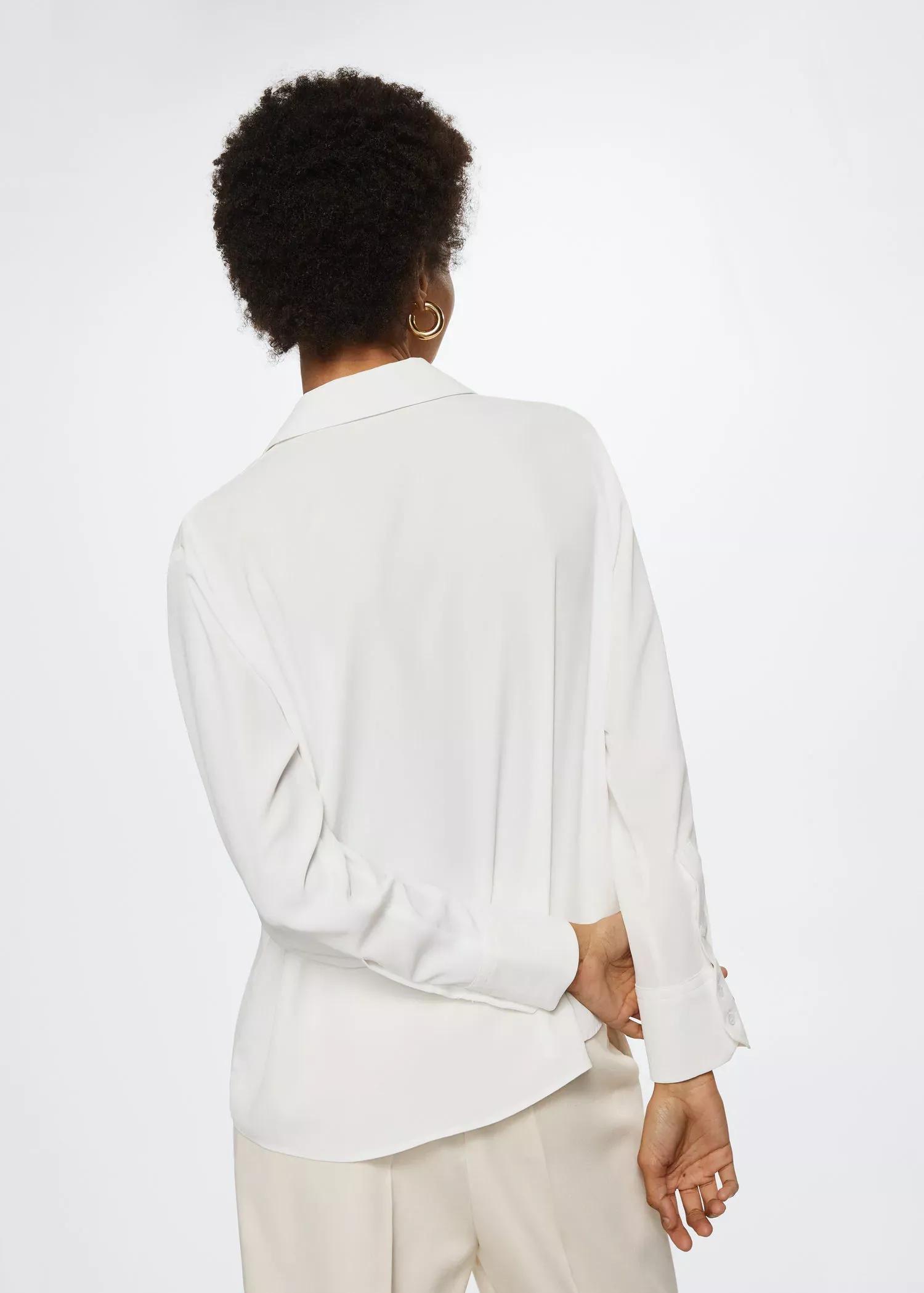 Off- White Buttoned Flowy Shirt, , large image number 1