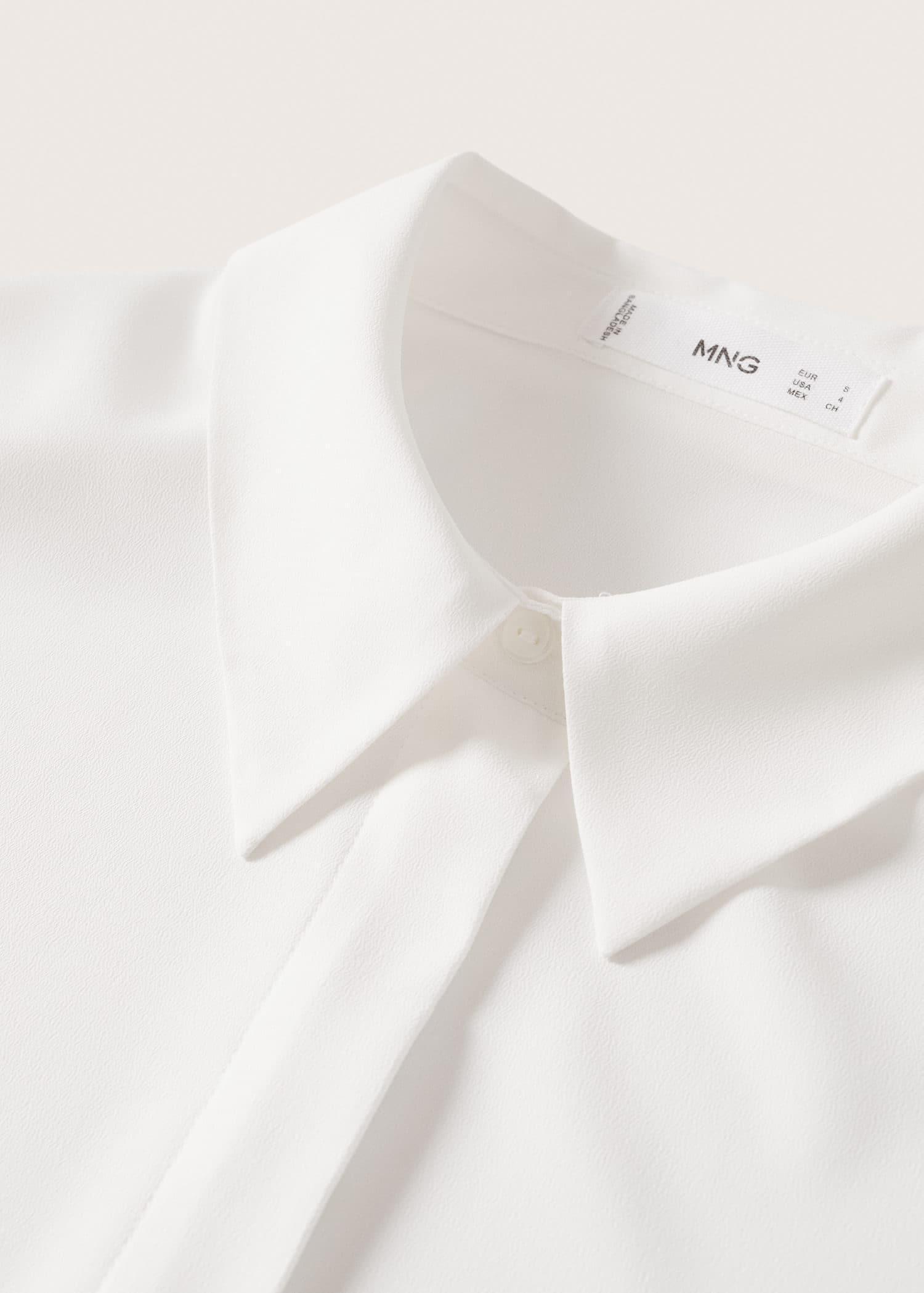 Off- White Buttoned Flowy Shirt, , large image number 6