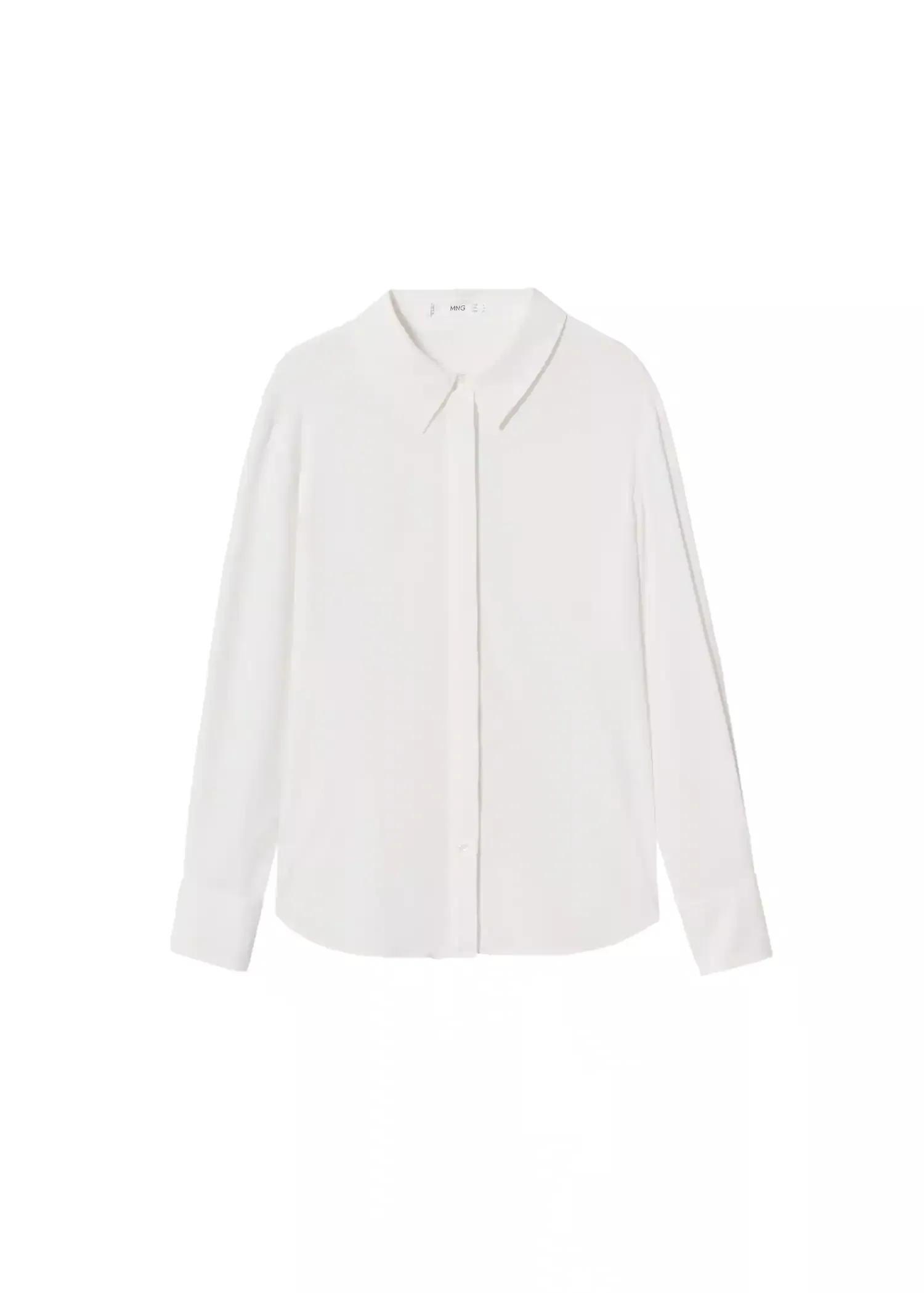 Off- White Buttoned Flowy Shirt, , large image number 8