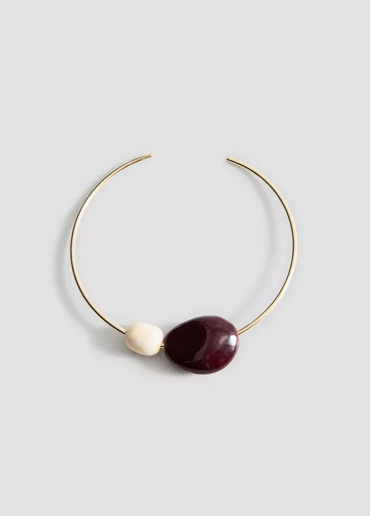 Gold Beaded Rigid Collar, Gold, large image number 1