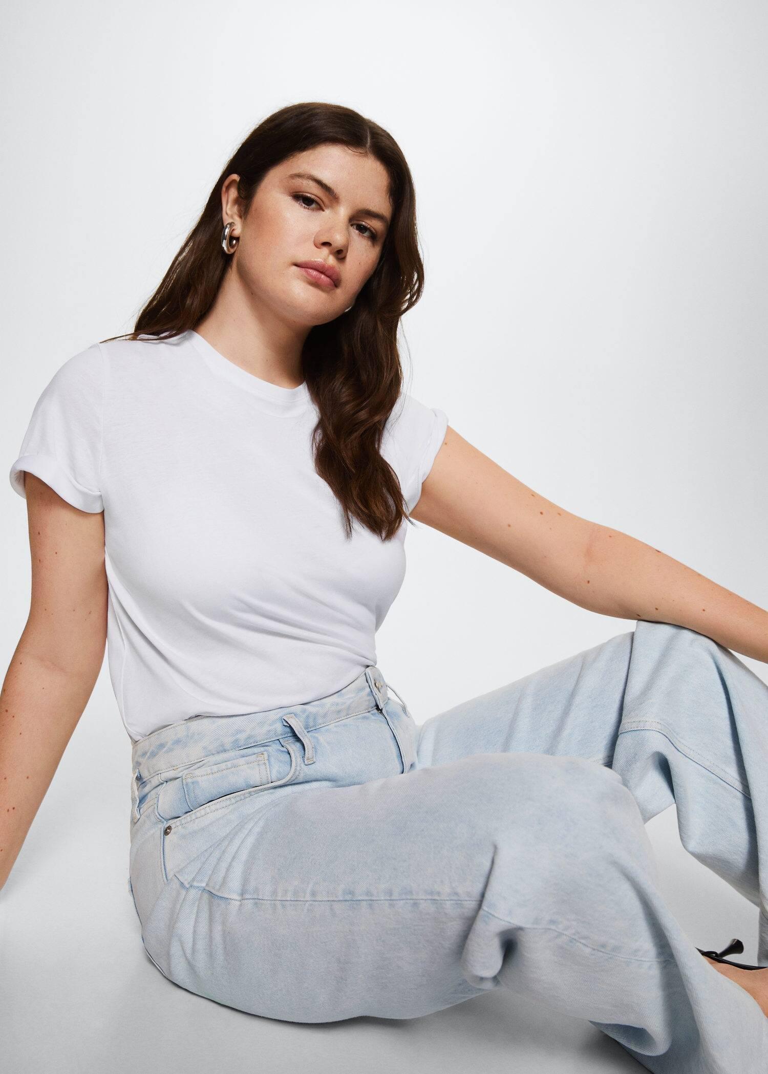 White 100% Cotton T-Shirt, , large image number 1