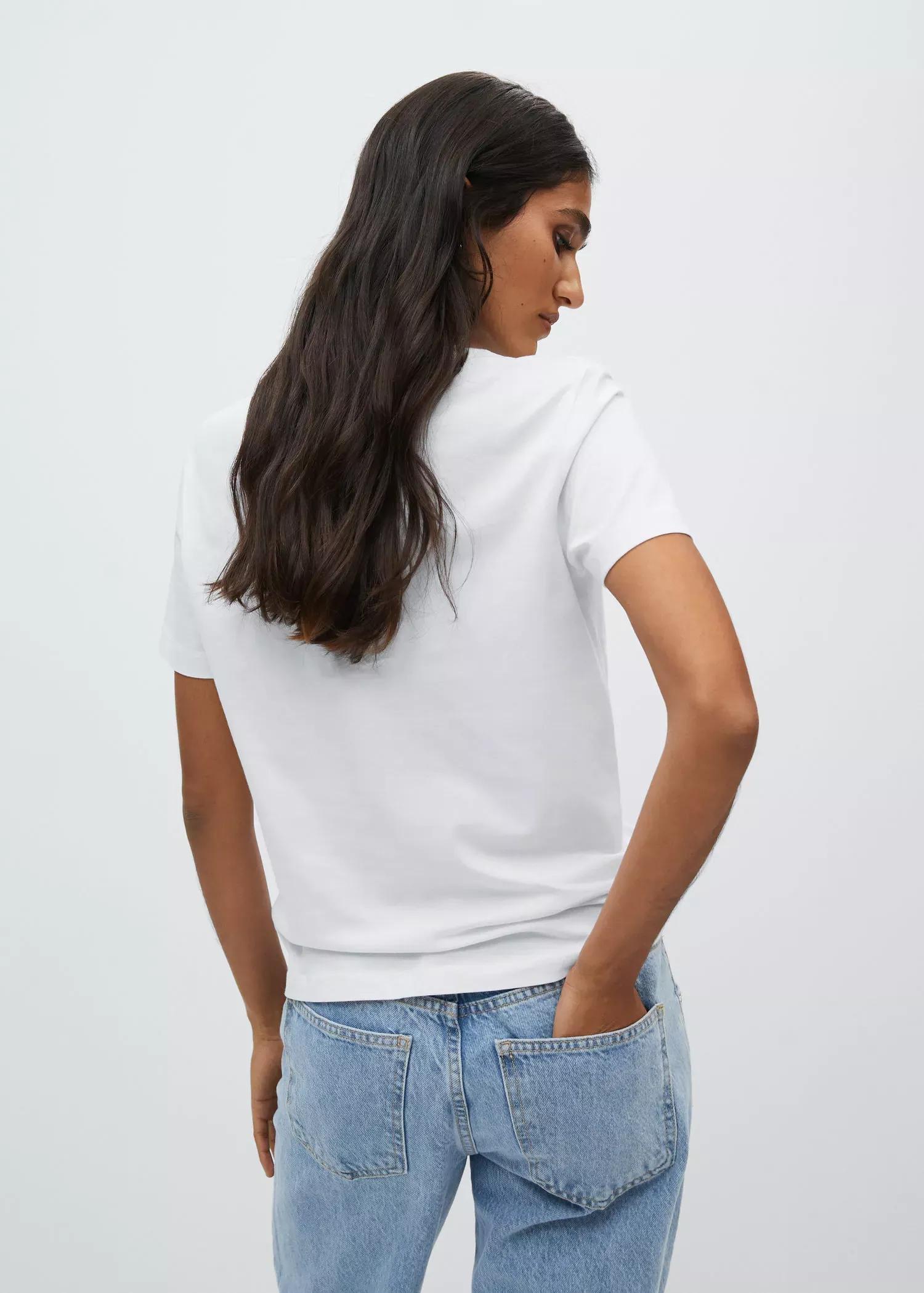 White 100% Cotton T-Shirt, , large image number 4