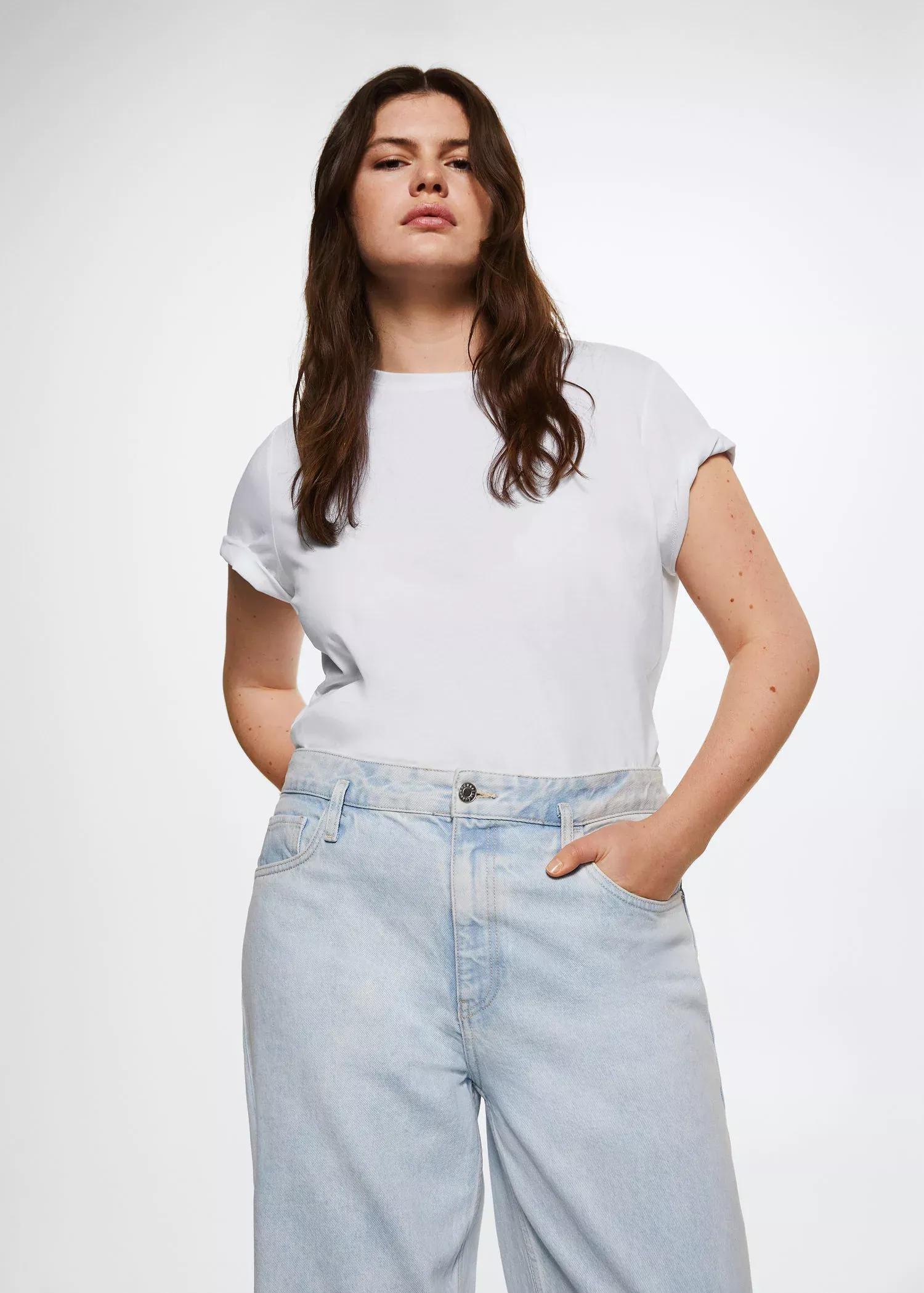 White 100% Cotton T-Shirt, , large image number 5