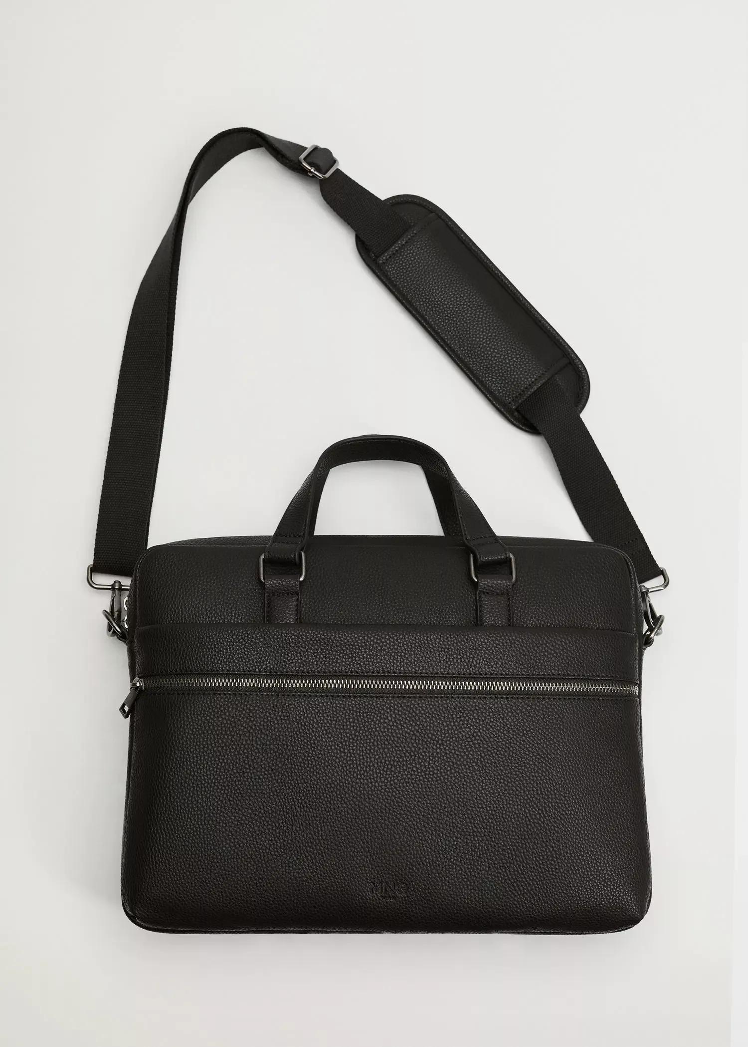 black External pocket tote briefcase, , large image number 2