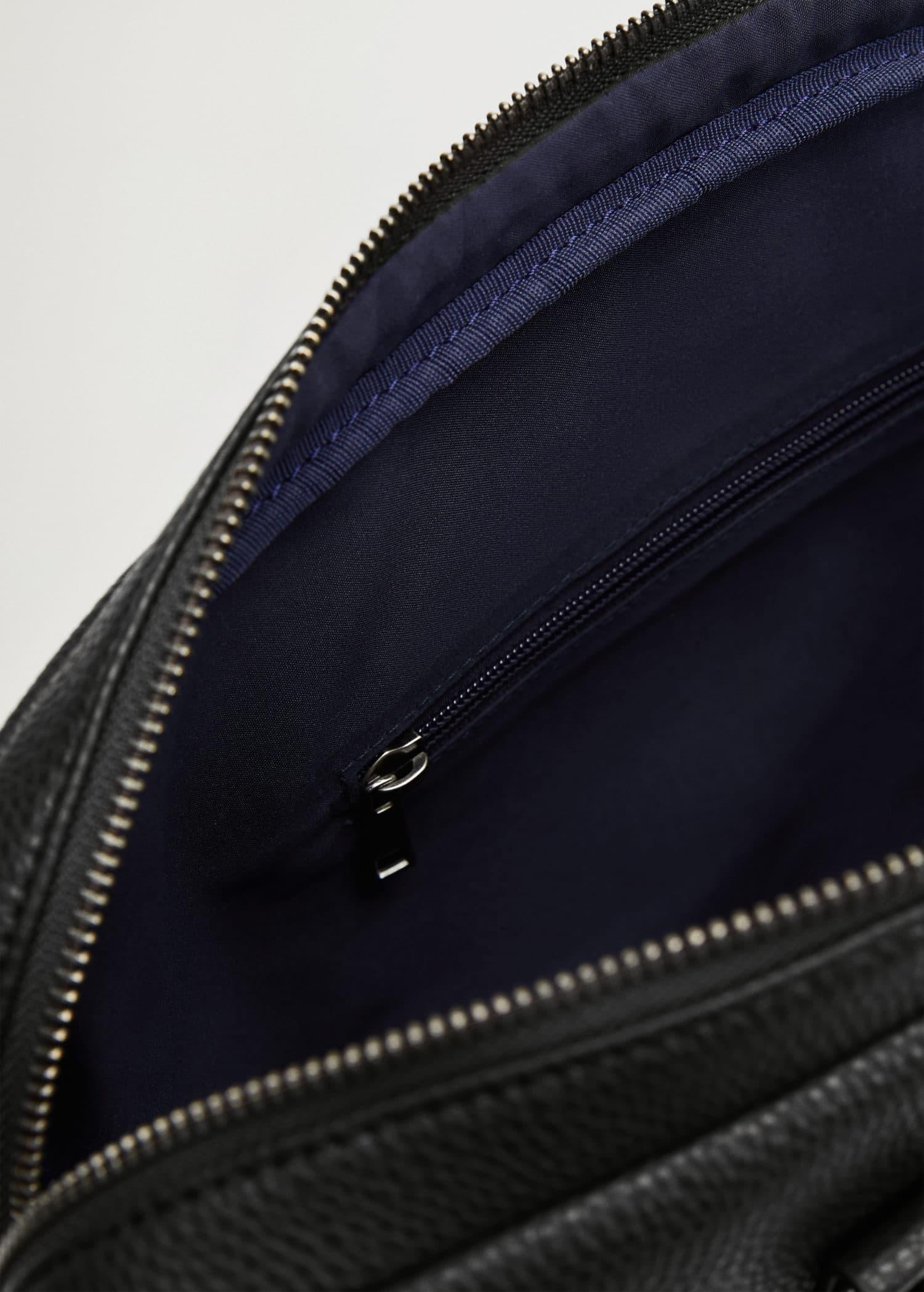 black External pocket tote briefcase, , large image number 4