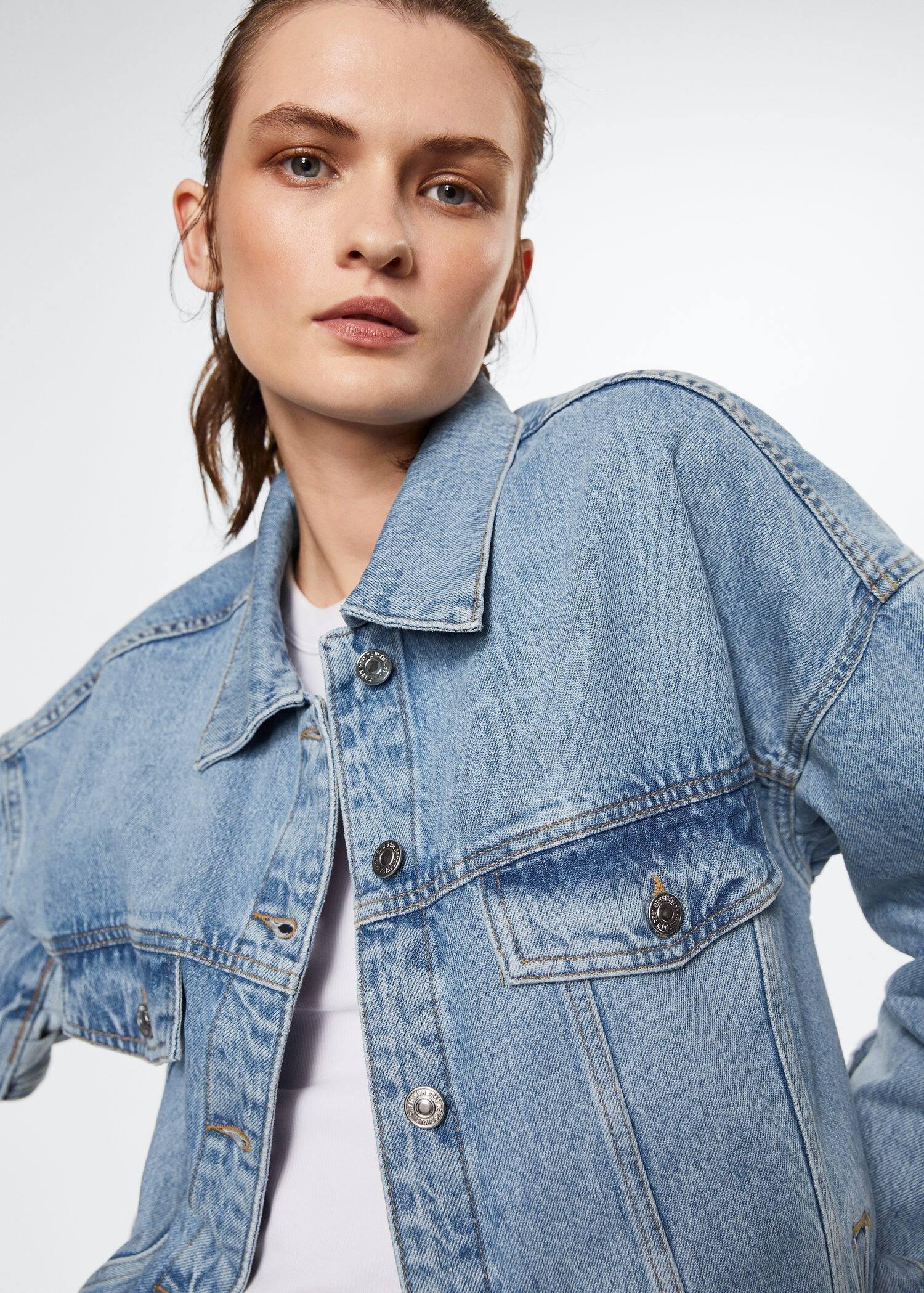 open blue Oversize denim jacket, , large image number 3