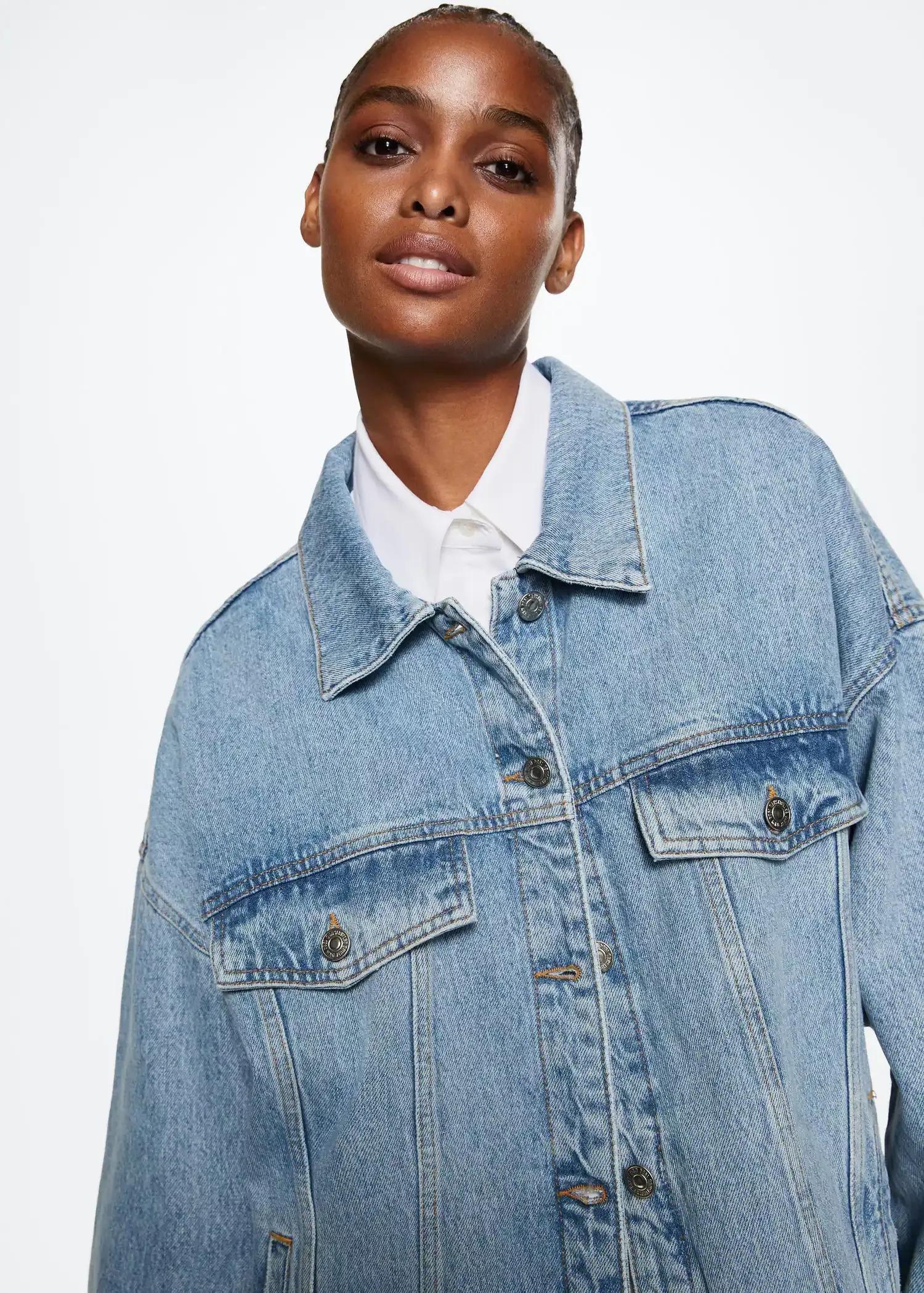 open blue Oversize denim jacket, , large image number 5