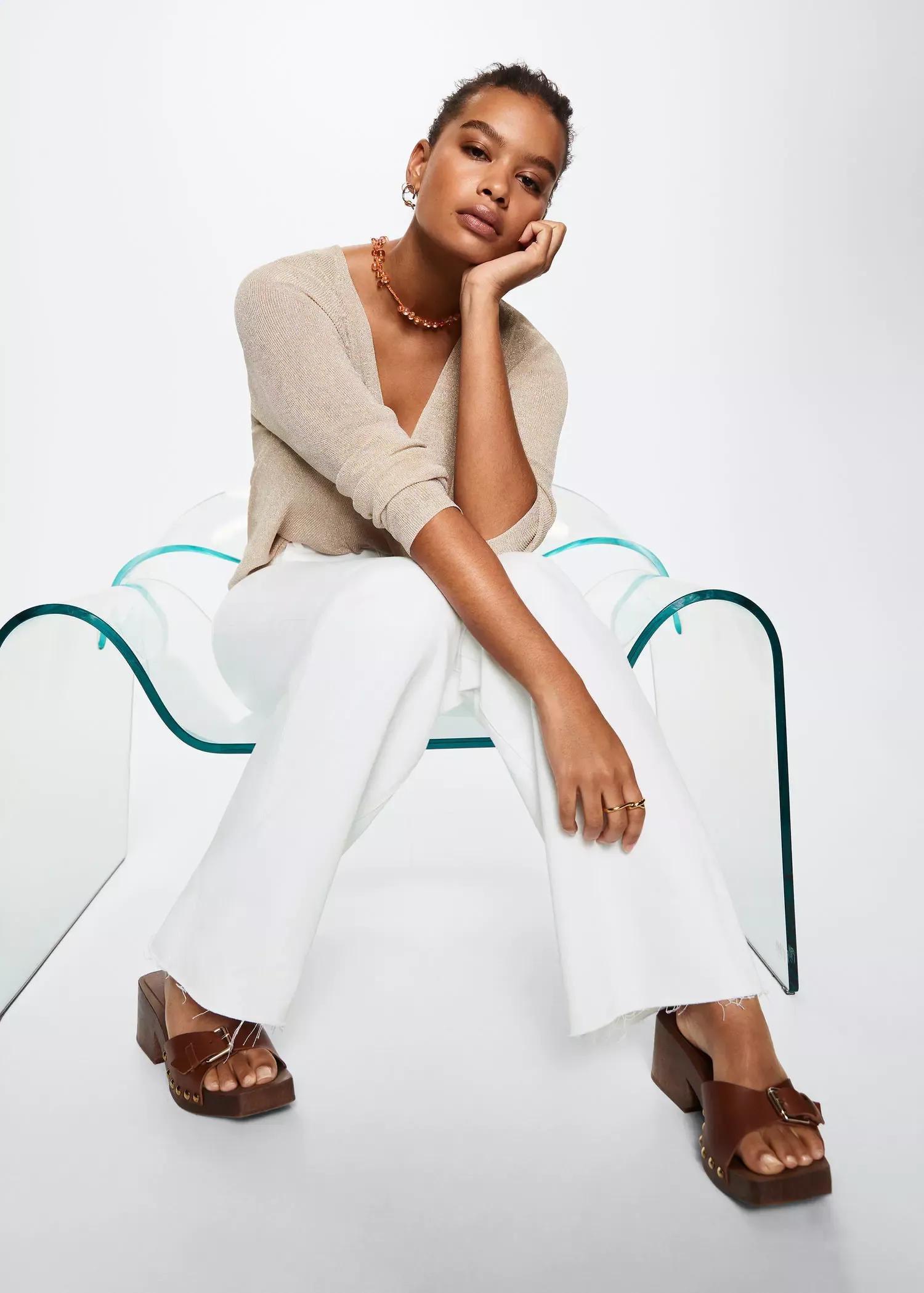 White High-Rise Wideleg Jeans, , large image number 5