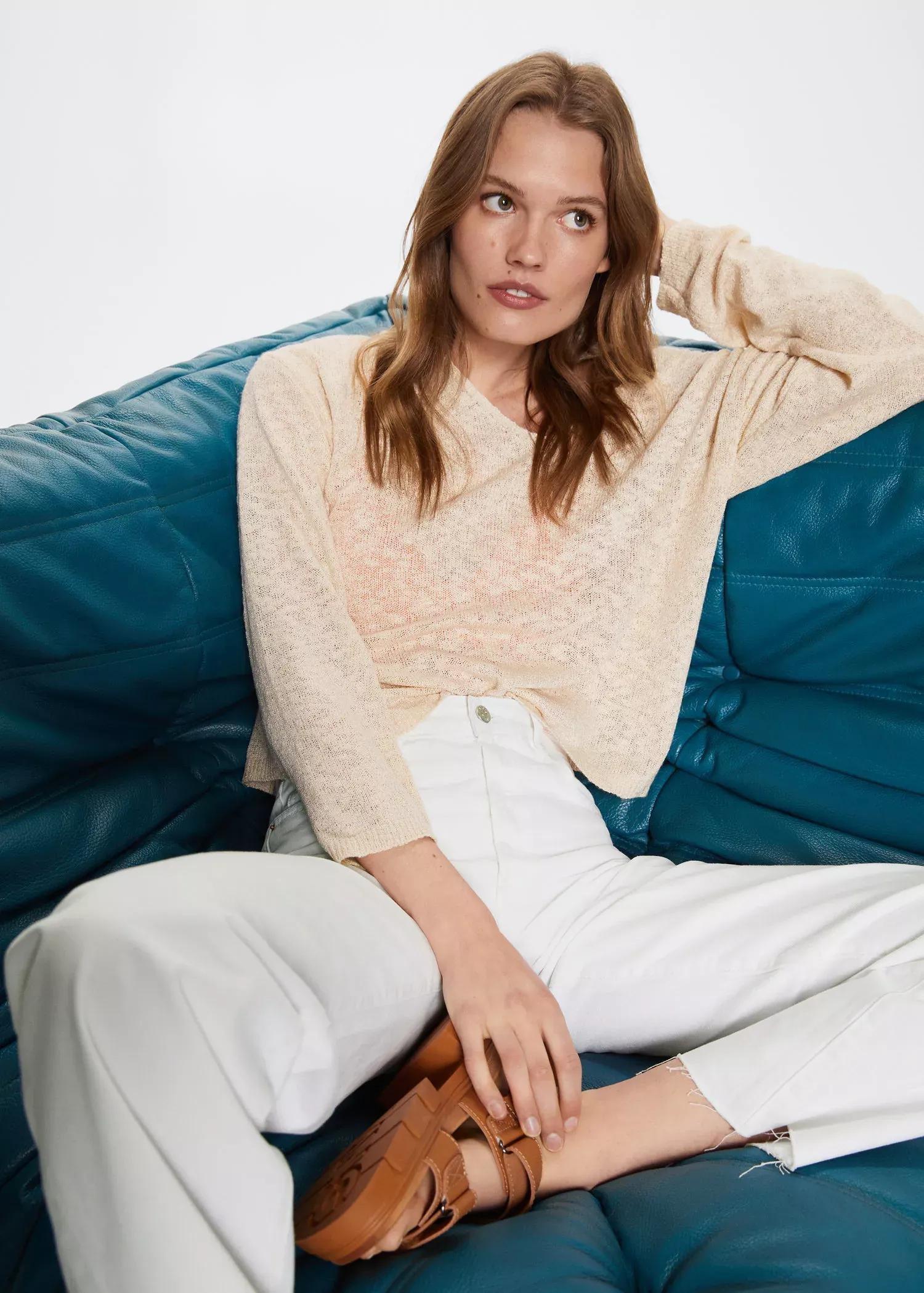 White High-Rise Wideleg Jeans, , large image number 7