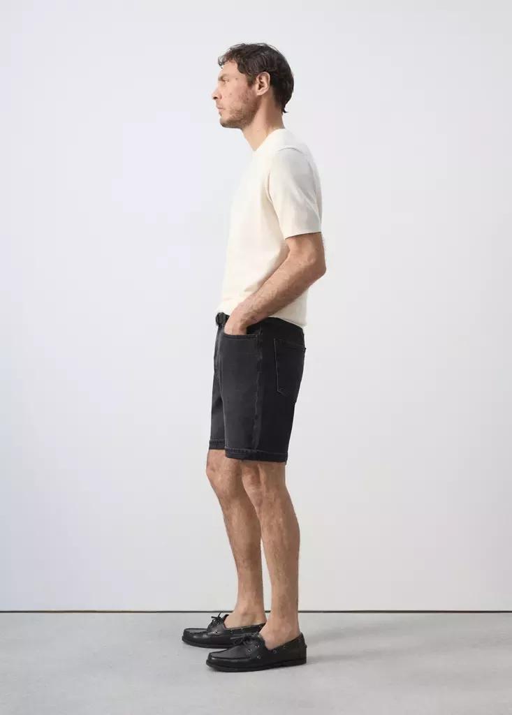 Grey Slim-Fit Turn-Up Bermuda Shorts, Open Grey, large image number 5
