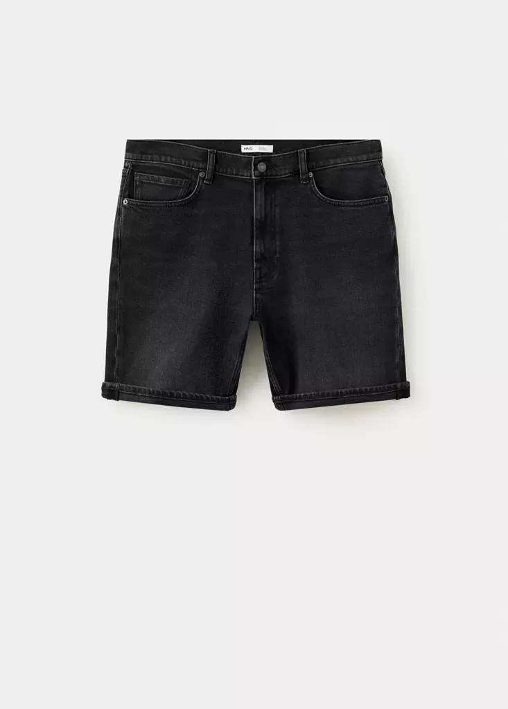 Grey Slim-Fit Turn-Up Bermuda Shorts, Open Grey, large image number 7
