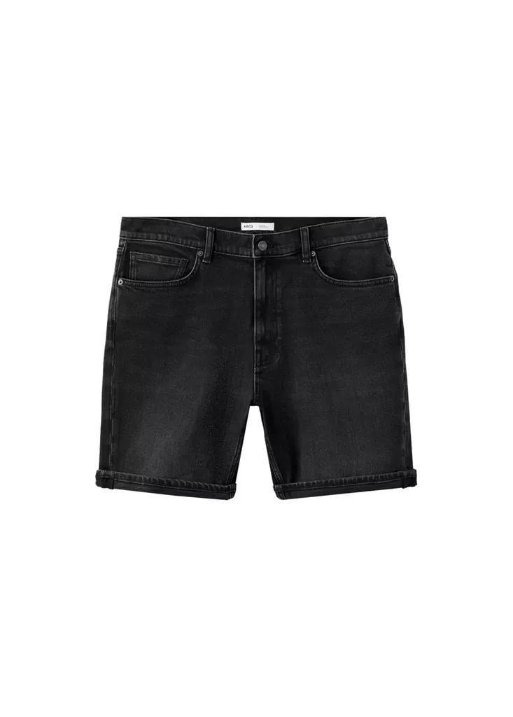 Grey Slim-Fit Turn-Up Bermuda Shorts, Open Grey, large image number 10
