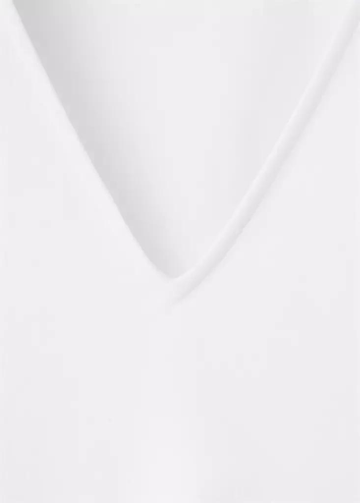 White V-Neck Cotton T-Shirt, White, large image number 5