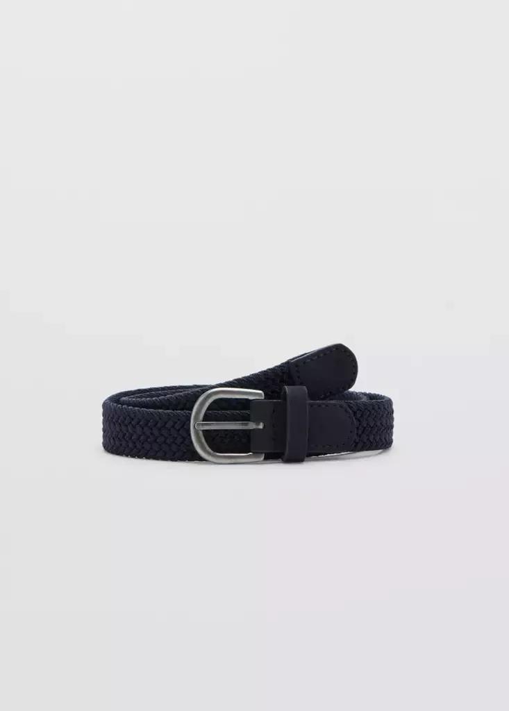 Navy Braided Belt, Kids Boys, Navy, medium