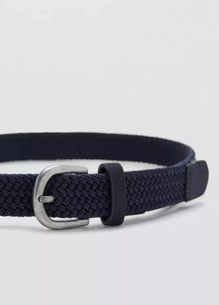 Navy Braided Belt, Kids Boys, Navy, medium