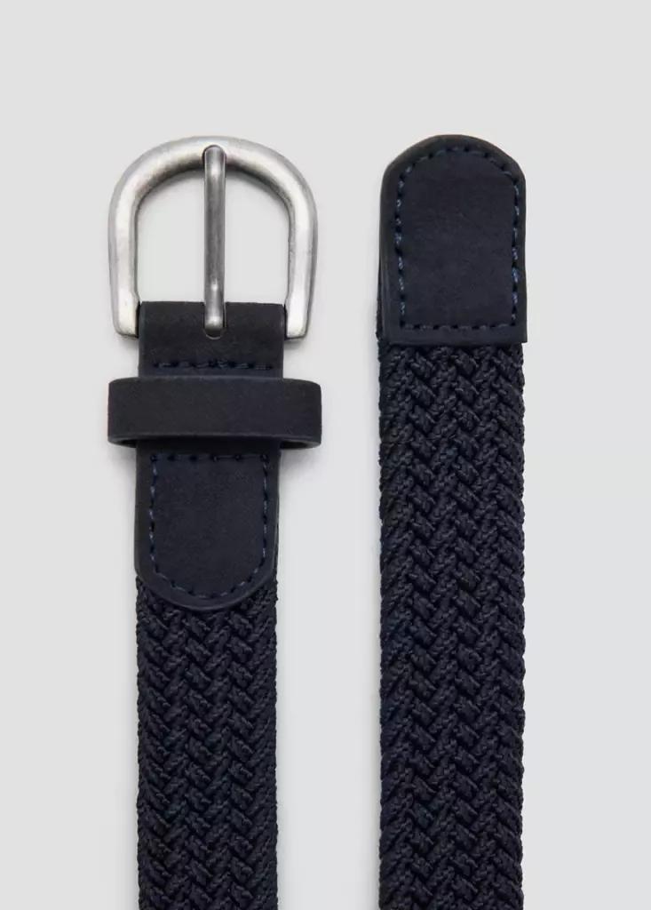 Navy Braided Belt, Kids Boys, Navy, medium