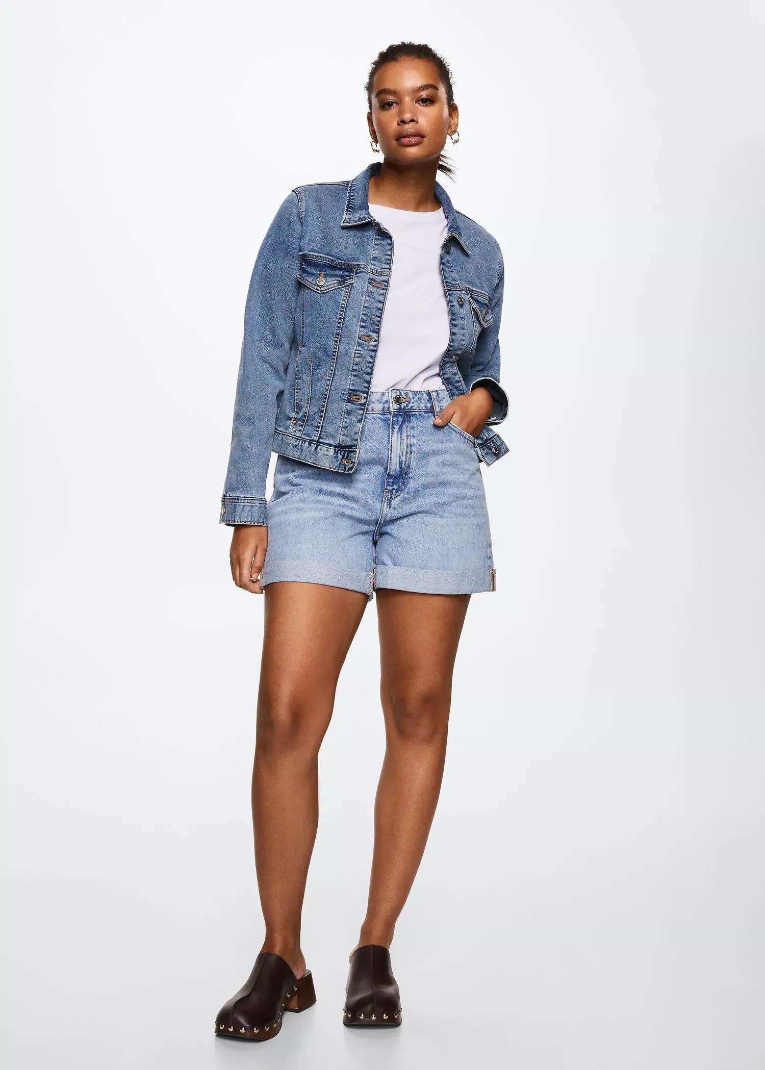 Blue Pocketed Denim Jacket, , large image number 6