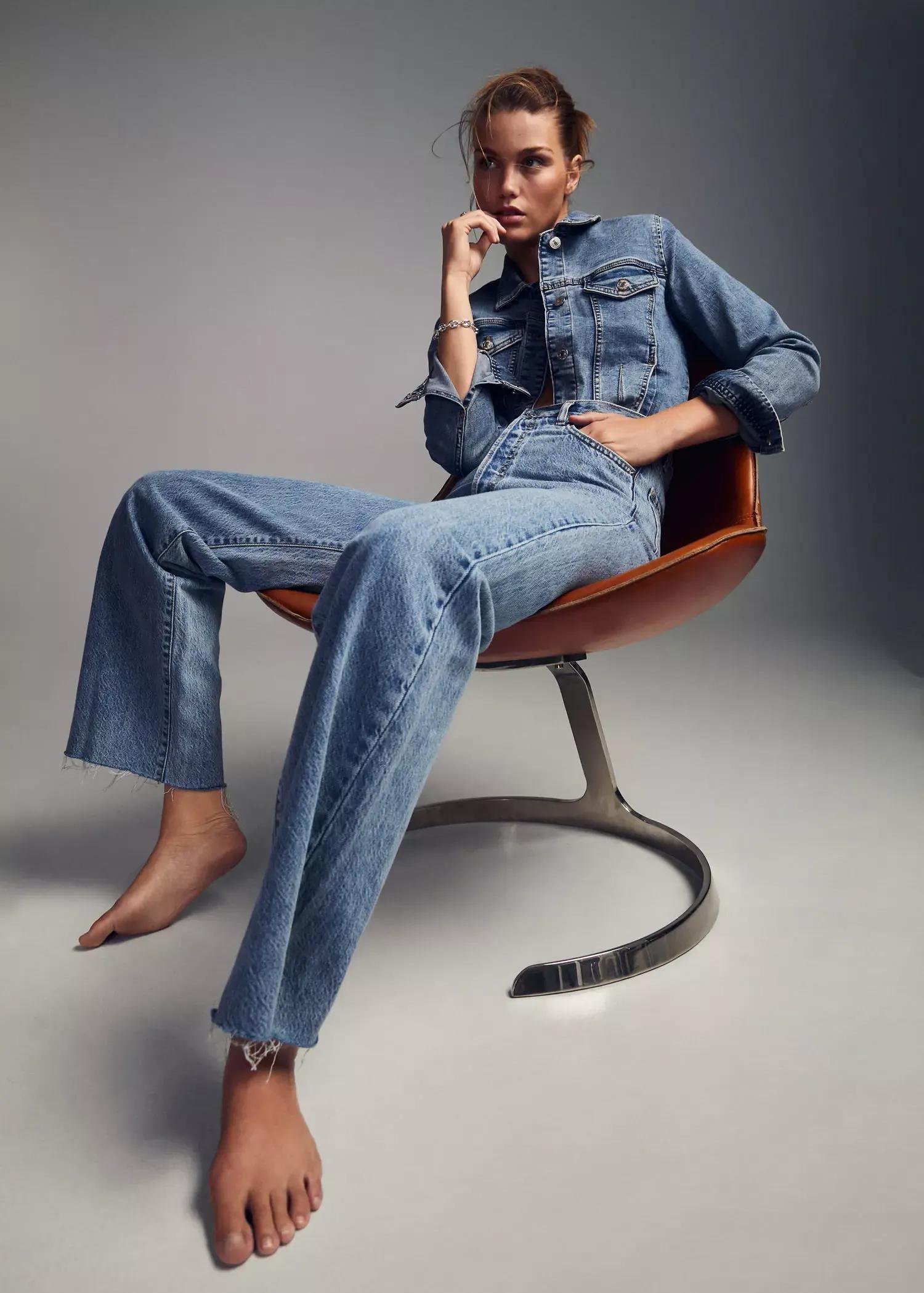 Blue Pocketed Denim Jacket, , large image number 7