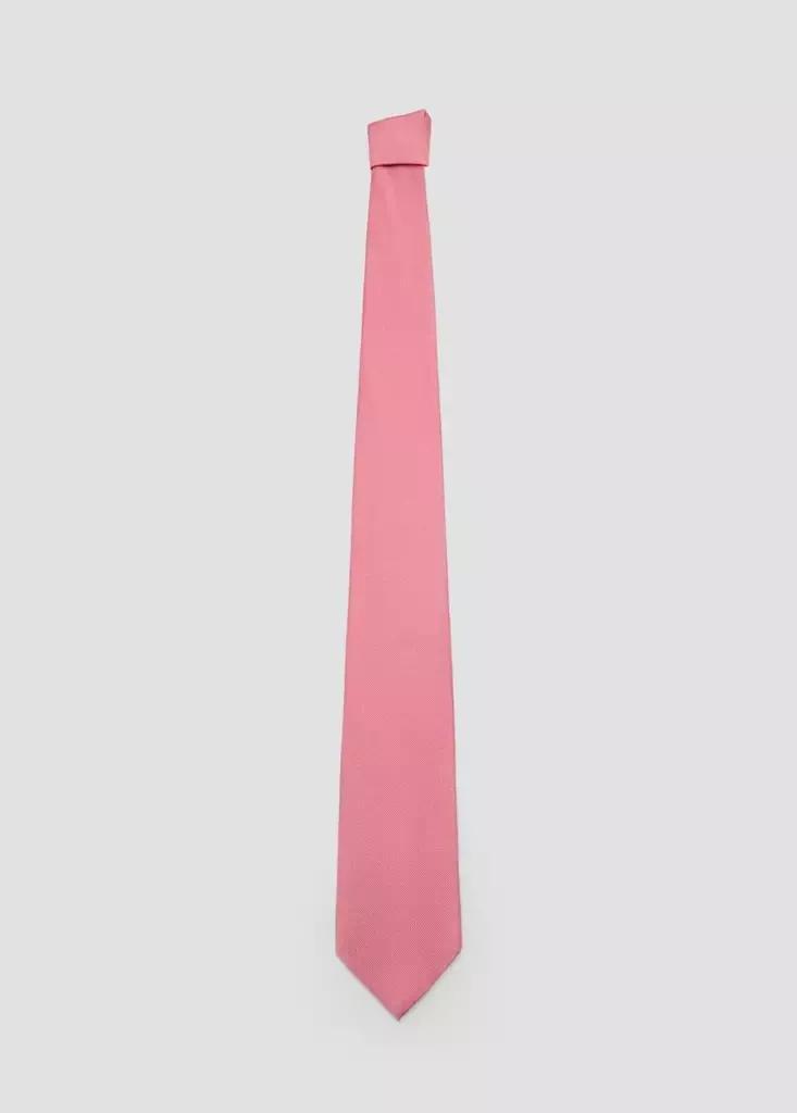 Pink Plain Silk Tie, Light-Pastel Pink, large image number 1