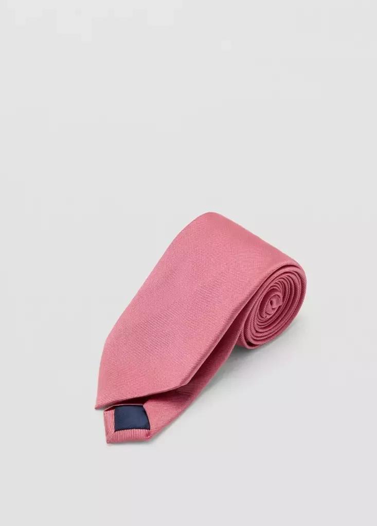 Pink Plain Silk Tie, Light-Pastel Pink, medium