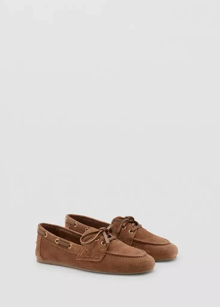 Brown Suede Deck Shoe, Brown, large image number 3