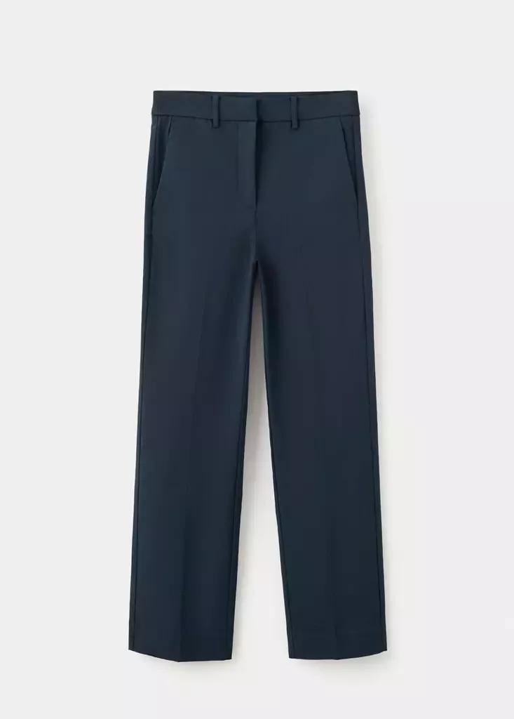 Navy Straight-Cut Crop Trousers, Navy, large image number 5