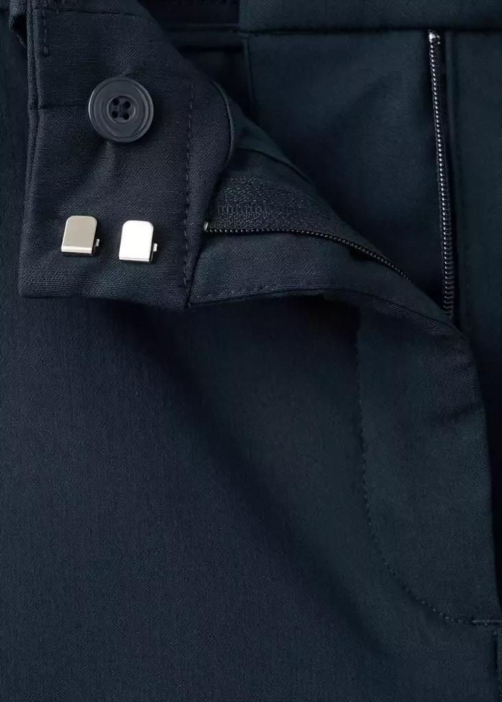 Navy Straight-Cut Crop Trousers, Navy, large image number 6
