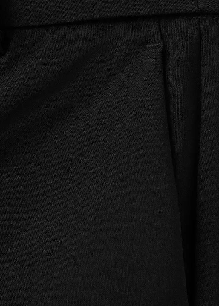 Black Straight-Cut Crop Trousers, Black, large image number 6