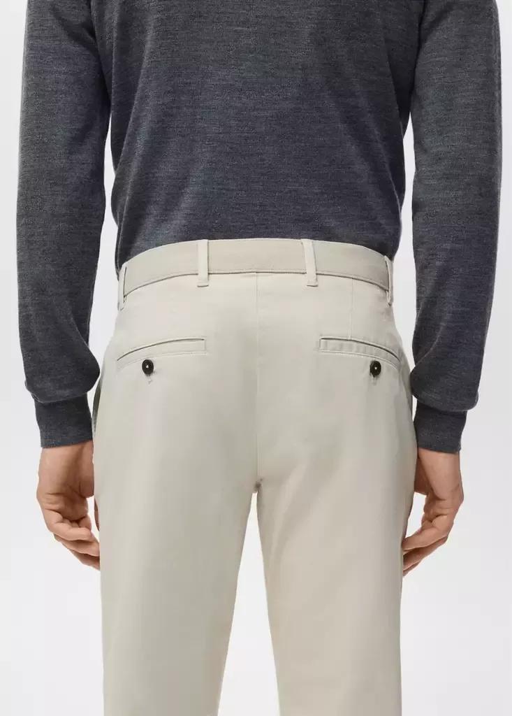 Beige Prato Cropped Tapered Chino Trousers, Light Beige, large image number 3