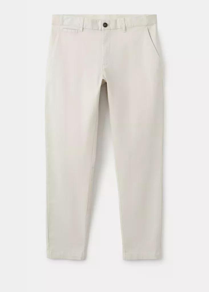 Beige Prato Cropped Tapered Chino Trousers, Light Beige, large image number 5