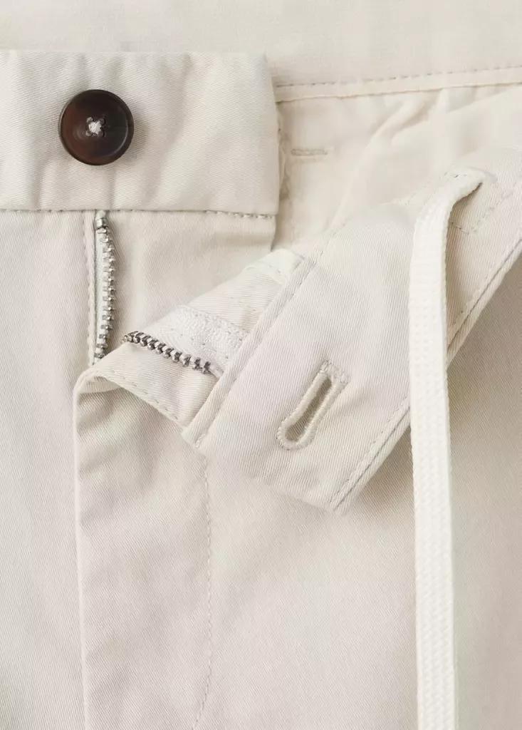 Beige Prato Cropped Tapered Chino Trousers, Light Beige, large image number 6