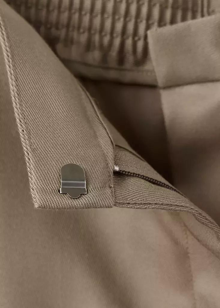 Beige High-Waisted Lyocell Trousers, Beige - Khaki, large image number 5