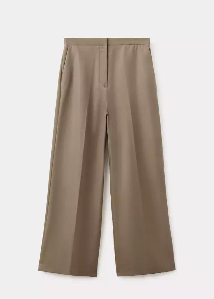 Beige High-Waisted Lyocell Trousers, Beige - Khaki, large image number 6